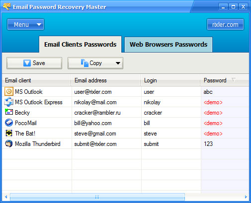 findpassemail exe free FULL Version