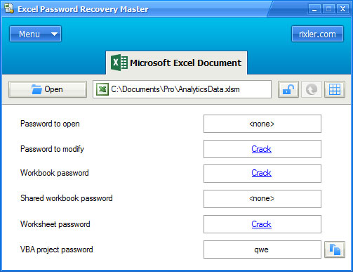 microsoft excel macro password recovery