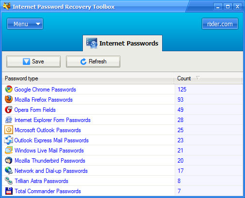 dos pompa es bonito Internet Password Recovery Toolbox :: Rixler Software. Descargue GRATIS  Internet Password Recovery Toolbox